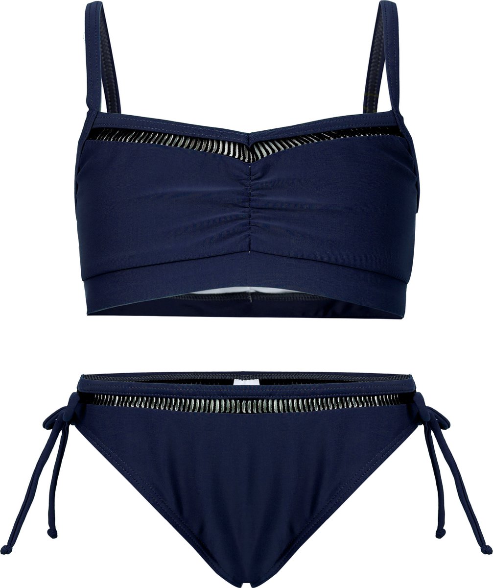 La V Bikini classic met kant detail - Donkerblauw 164-170