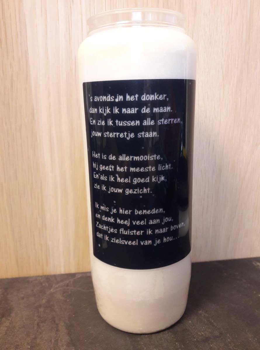 Partijhandel RODO Noveenkaars Spreuk 017 - 6 dagen brander (5 stuks) wit