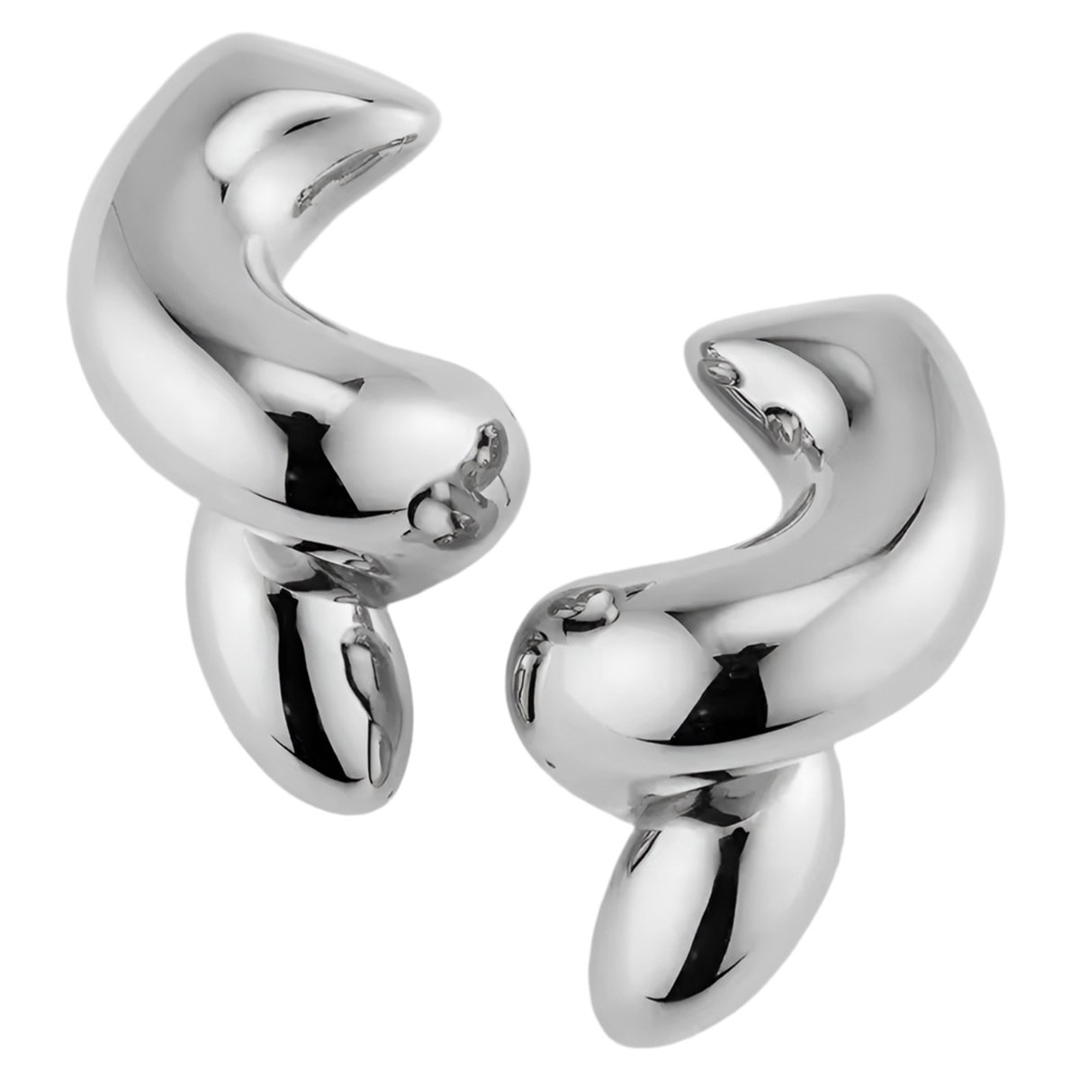 Silver Snake Earrings