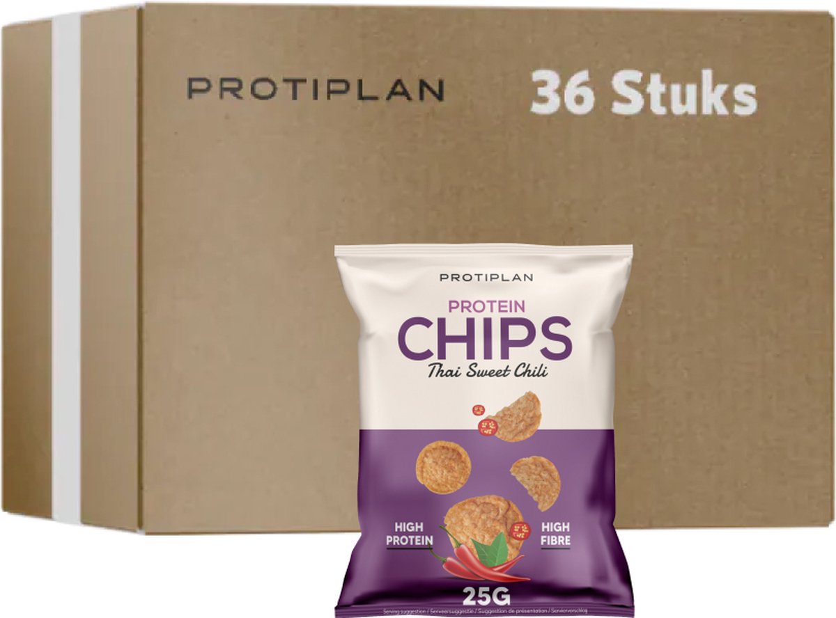 Goedkoopste Protiplan | Chips Sweet Chili | 36 stuks | 36 x 30 gram | Low carb snack | Snel afvallen zonder hongergevoel!