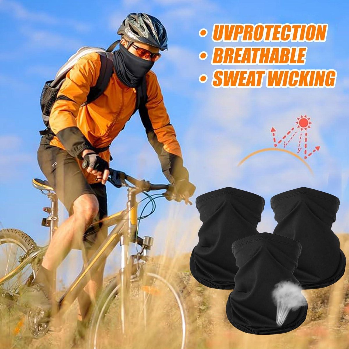 HEGCOIIE Kinderen nekwarmer fleece loop sjaal halswarmer halsdoek winddicht skimasker warmer voor outdoor skiën en fietsen, blauw, 7.87 x 11.81 inch