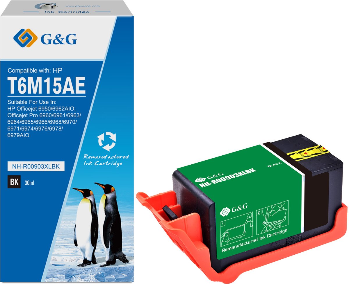 G&G 903 XL Inktcartridge Geschikt voor HP 903 903XL -Zwart - Hoge Capaciteit