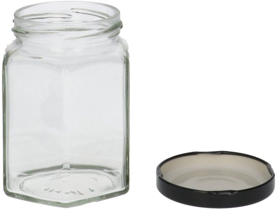 Lot De 16 Bocaux à Confiture 540 Ml Avec Couvercles à Visser - Dorés - Conservation Concombres Et Aliments