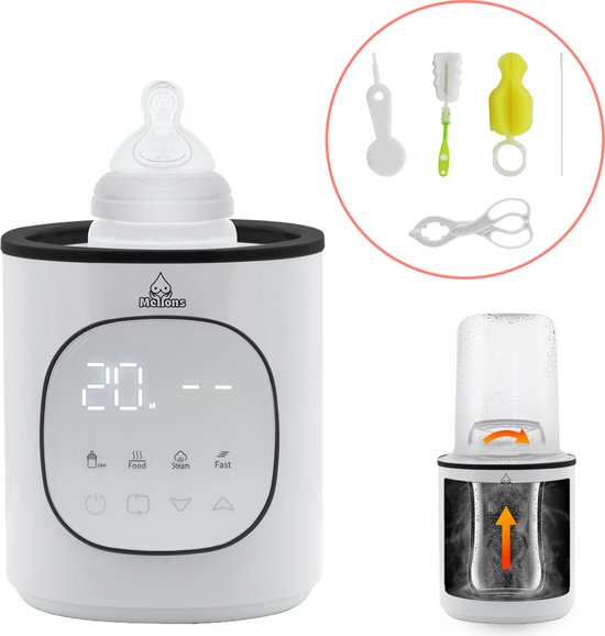Flessenwarmer, sterilisator voor babyflessen 8-in-1 flessenwarmer met lcd- display en afstandsbediening voor het verwarmen ontdooien en steriliseren biedt plaats aan 4 flessen Flessenwarmer, sterilisator voor babyflessen 8-in-1 flessenwarmer met lcd- display en afstandsbediening voor het verwarmen ontdooien en steriliseren biedt plaats aan 4 flessen