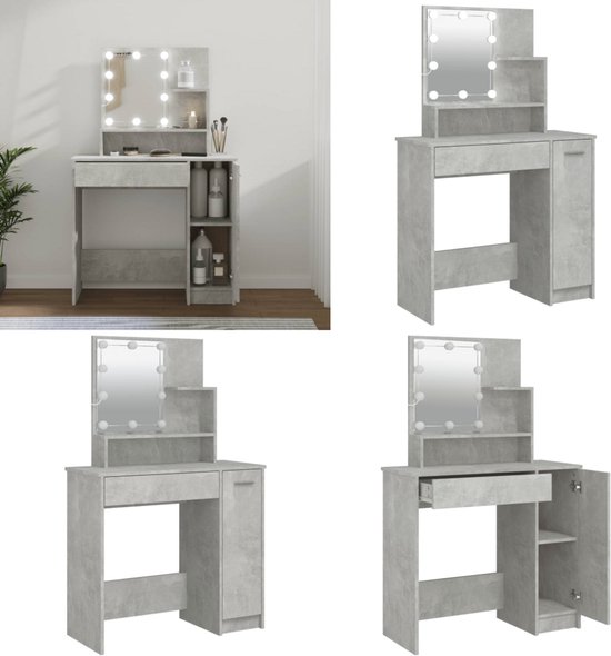 Kaptafel met kastje 80x35x132 cm zwart