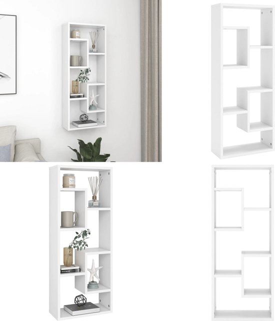 vidaXL Étagère murale Blanc 36x16x90 cm Aggloméré - Étagère - Planches - Étagère - Etagères