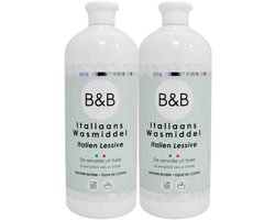 B&B Italiaanse Wasparfum - Wasmiddel Katoen Bloem - 2 x 1000 ml - Voordeelverpakking