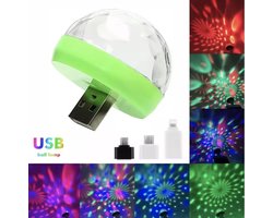 Auto & Mobiel Discolamp met Lightning iPhone/iPad Adapter - Mini Portable RGB LED LASER USB Disco lamp Stroboscoop | Discobal | Party | Discoverlichting | Feestverlichting | Kerst | Cadeau