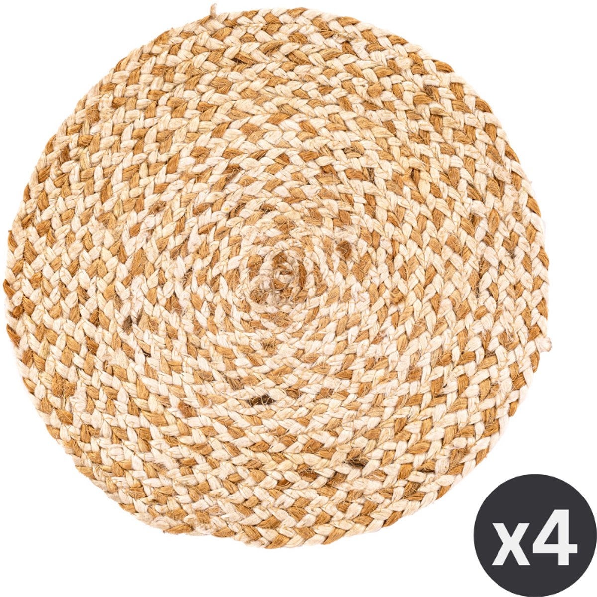 TISECO HOME STUDIO - Placemat GOLDEN BLEACH - SET/4 - jute - Rond - Dia 37 cm