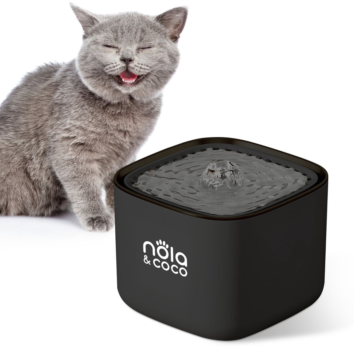 Nola & Coco Katten Drinkfontein – Met Multi-Filtratiesysteem voor Schoner Water – 18x18x13 – Grijs