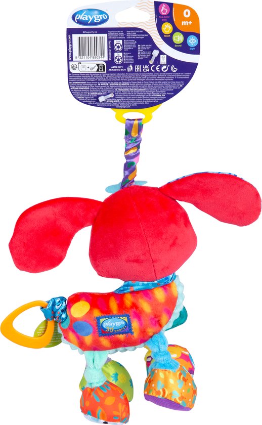Playgro Activity Friend Penny Puppy - Baby Speelgoed - Hangspeeltje - Kinderwagenspeeltje - Rammelaar - Kinderwagenaccessoire - Buggyaccessoire - Educatief Speelgoed- - Knuffeldier van Playgro — afbeelding 2