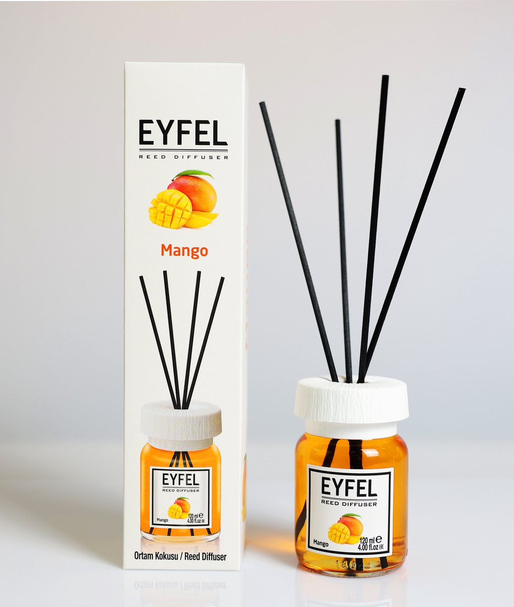 EYFEL - REED DIFFUSER - GEURSTOKJES - HUISPARFUM - MANGO - 120ML