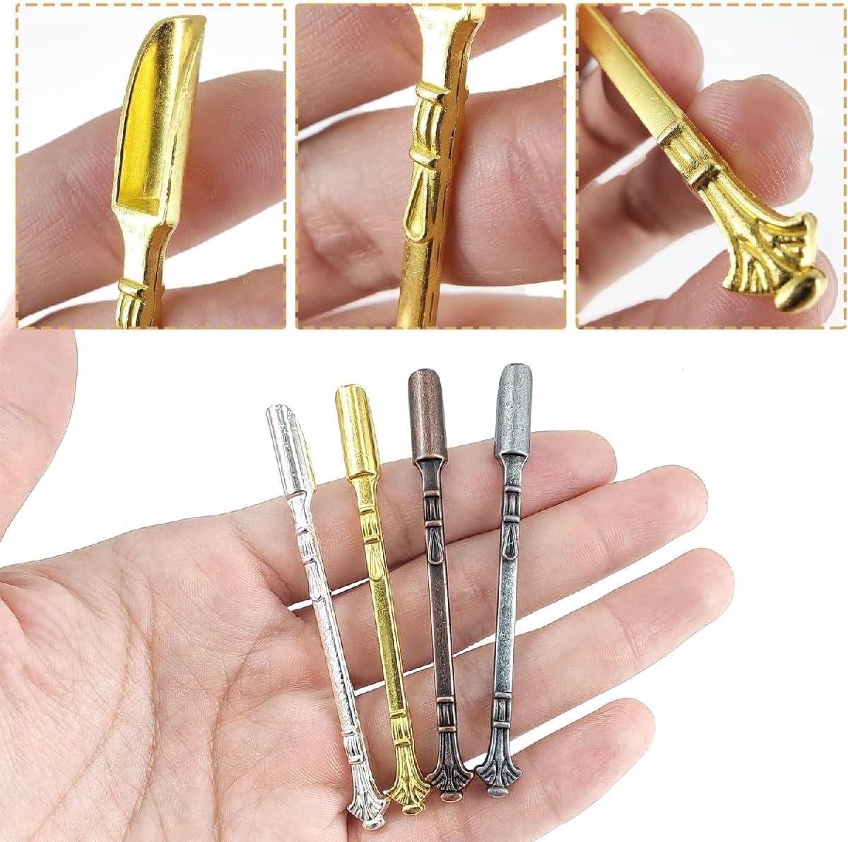 CDIYTOOL Snuff Lepel Mini Schop Set - Roestvrij Staal Servies Charm, Home Supplies Hangers Ketting voor Sniffer Poeder Schop, Micro Spatel