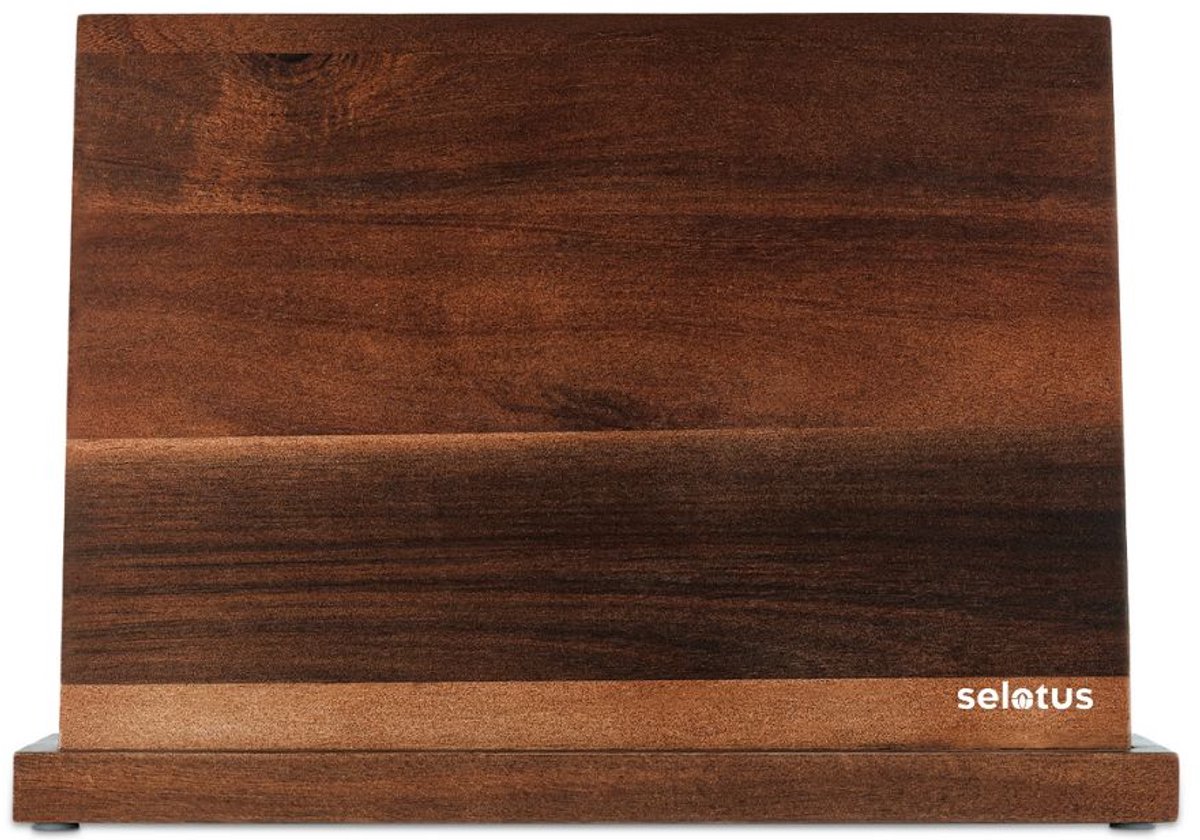 Selotus® - Magnetisch Messenblok Dubbelzijdig - Acaciahout - Zonder Messen - Luxe Messenhouder
