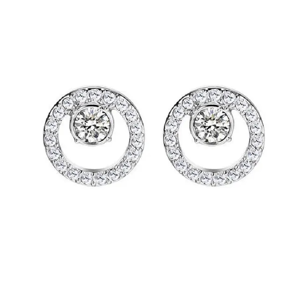 Zilveren oorstekers met kristallen steentjes - Kleine Damesoorbellen - The Jewellery Salon - Bergkristal - 925 sterling zilver rhodium plated -
