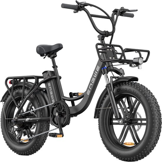 ENGWE L20 Boost Elektrische fiets - Actieradius 120km - Verwijderbare batterij 48V13Ah - Motor 250W - Shimano 7 versnellingen - Mechanische Schijfremmen - 20 Inch Commuter E-Bike - Fatbike - Zwart