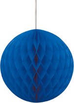 PARTYDECO - Blauwe papieren bol decoratie - Decoratie > Slingers en hangdecoraties