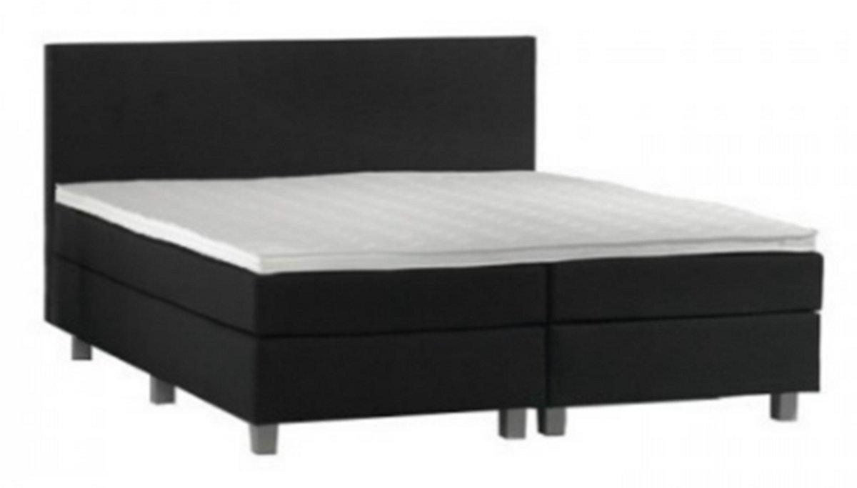 Nessa® 140x200 Boxspring Borger Zwart - Complete Boxspring - Inclusief Orthopedische Topper