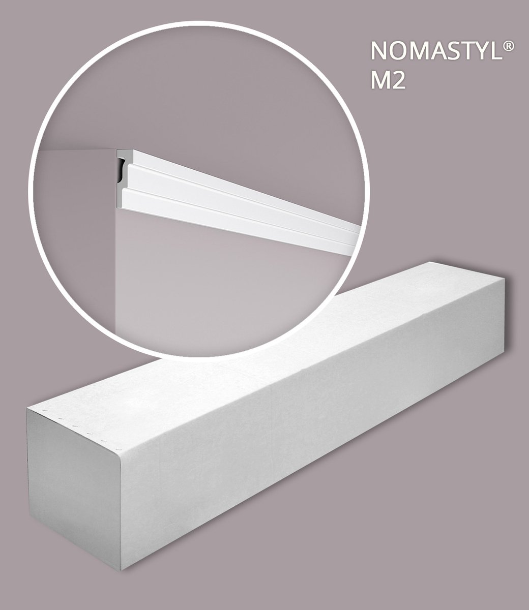 NMC M2-box-10 NOMASTYL Noel Marquet 1 doos 10 stukken Kroonlijst modern design wit | 20 m