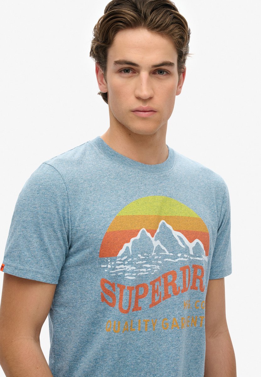 Superdry Classic Great Outdoors Relaxed T-shirt Heren T-shirts Blauw