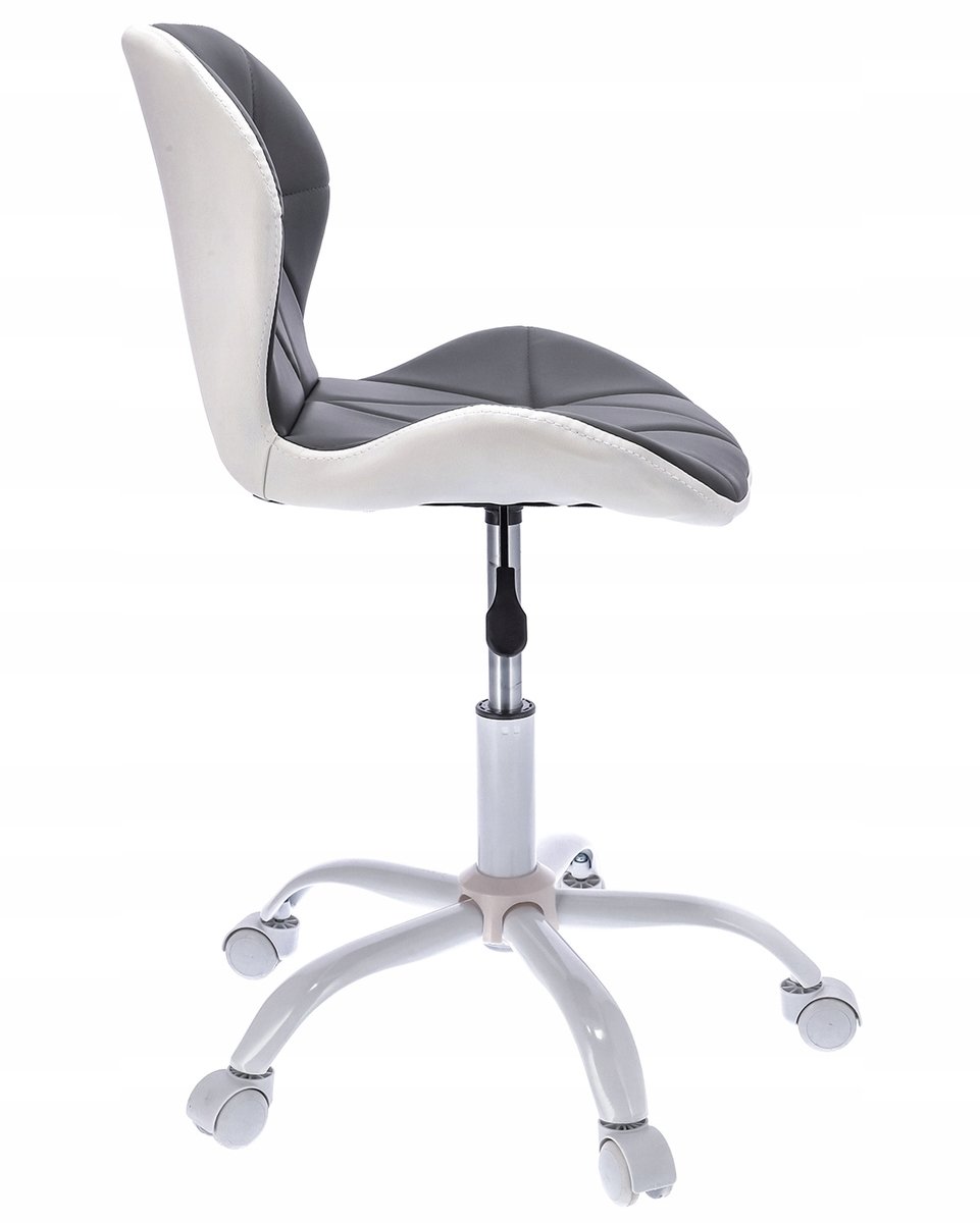 ENDO Bureaustoel Eco-leer Grijs en Wit - afbeelding 3