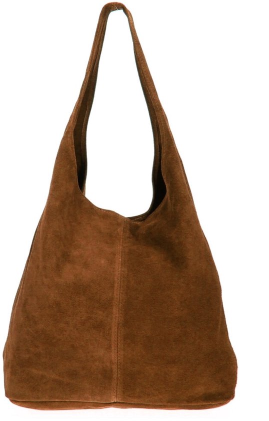 Sac à bandoulière en daim marron Lili - Sacs à main - Tassen hobo - Sacs Sacs de shopping - Sacs spacieux en daim pour femme - Marron