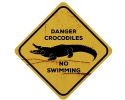 Signs USA - retro wandbord - dibond - Xing Crocodile - 35 x 35 cm