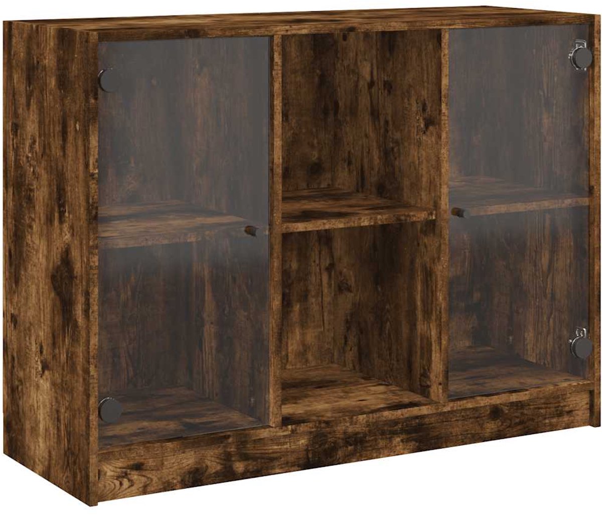 vidaXL Houten Dressoir - Dressoir - Dressoir 102x37x75,5 cm bewerkt hout gerookt eikenkleurig - Bruine Dressoir - Vintage Dressoir - Modern Dressoir