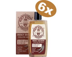 Men's Master Energy Shampoo Mannen Voordeelverpakking – Stimuleert Haargroei & Voorkomt Haarverlies – 6 x 260ml