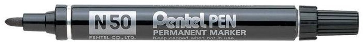 Pentel N 50 permanente marker Kogelpunt Zwart 12 stuk(s)