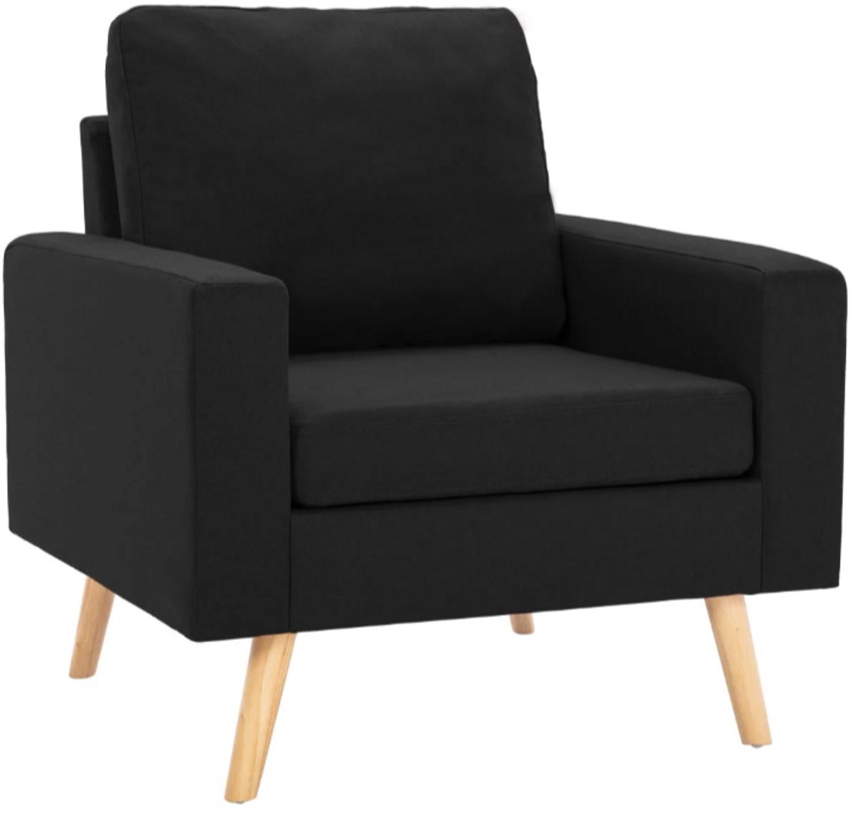 Fauteuil stof zwart