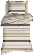 Luxe katoen dekbedovertrek Ayzo sand - eenpersoons (140x200/220) - zacht en hoogwaardig - prachtige uitstraling