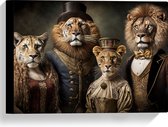 Canvas - Familie Leeuwen in Traditionele Klederdracht - 40x30 cm Foto op Canvas Schilderij (Wanddecoratie op Canvas)