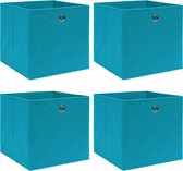 The Living Store Opvouwbare Opbergboxen - Babyblauw - 32x32x32cm - Nonwoven stof - Set van 4