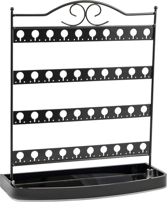 Oorknopjes Sieraden Organisator Displaystandaard Opbergstandaard (zwart, spiegelbasis)