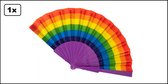 Waaier regenboog kleuren - carnaval thema feest gay pride party festival kleuren