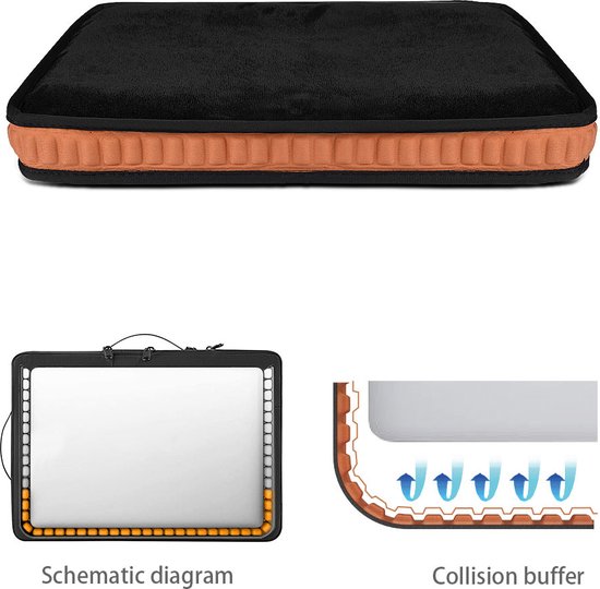 Alpha Housse pour ordinateur portable double couche - 16 pouces - Zwart
