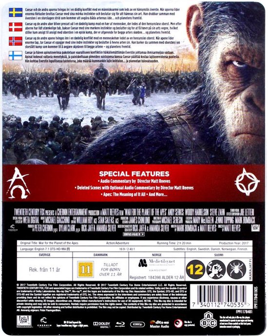 War for the Planet of the Apes - Steelbook (Blu-Ray)