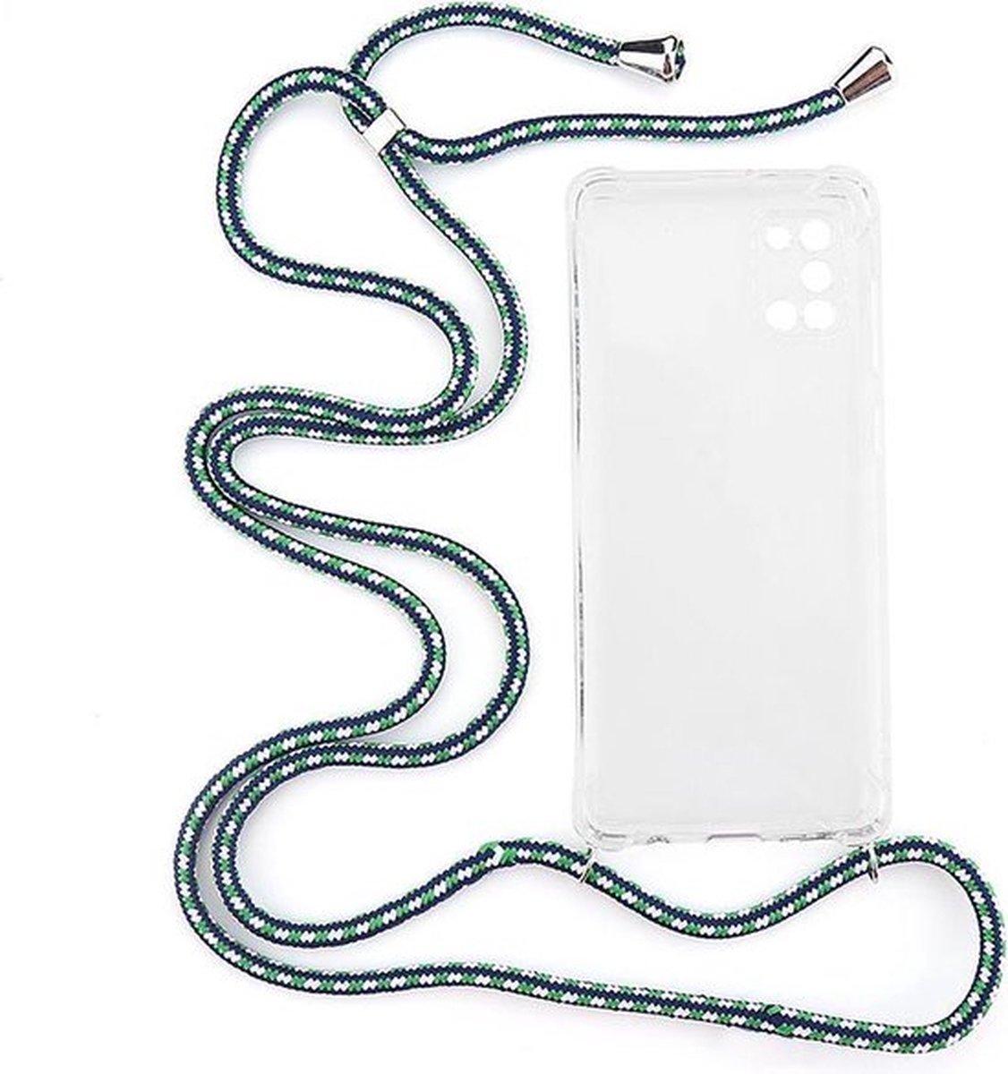 Shop4 - Geschikt voor Samsung Galaxy A31 Hoesje - Zachte Back Case met Koord Multi Groen"