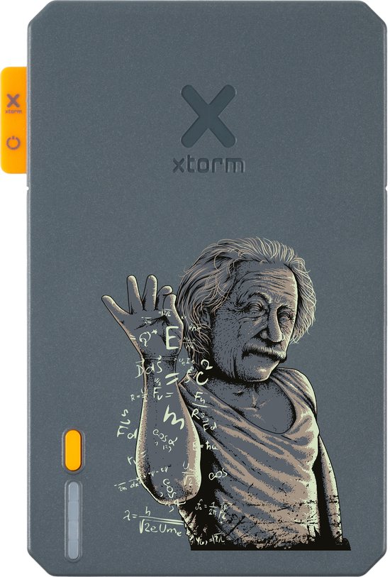 Xtorm Powerbank 5.000mAh Blauw - Design - Einstein Bae - USB-C poort - Lichtgewicht / Reisformaat - Geschikt voor iPhone en Samsung