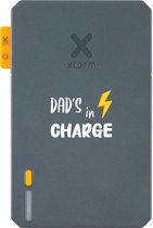 Xtorm Powerbank 5 000mAh Blauw - Design - Dad's in Charge - Port USB-C - Léger / Format voyage - Convient pour iPhone et Samsung