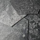 Plaktegel, Hexagon, Slate Black, Stonelook, PVC, Zelfklevend, 1m2