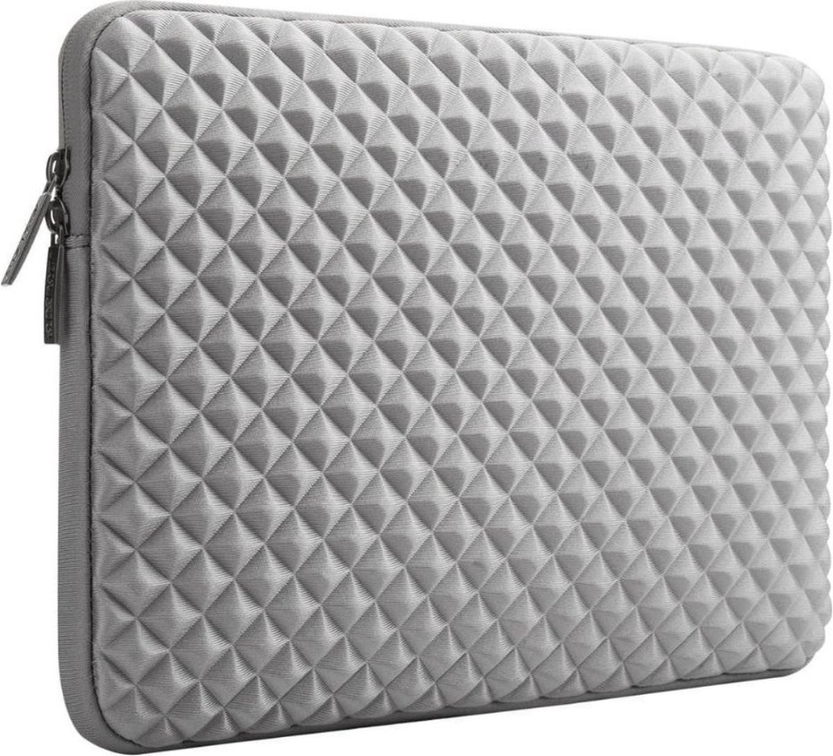 Laptop Sleeve 15,6 inch - Diamant Look - Stijlvolle Bescherming van Topkwaliteit unisex grijs