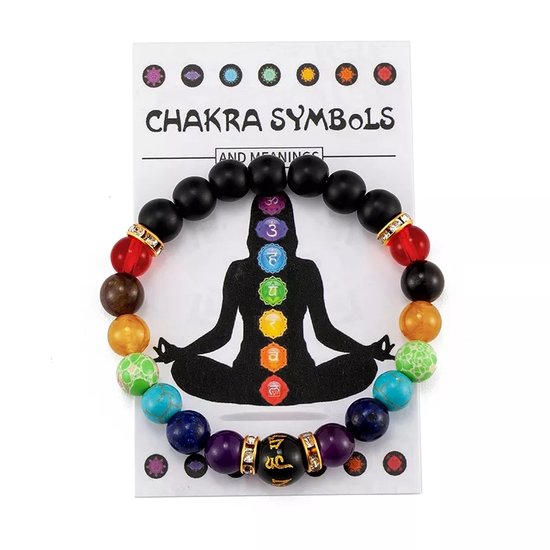Chakra Armband Verstelbaar - Regenboog Jaspis & Leer - Overtuiging