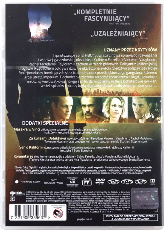 Achterkant van de DVD-hoes met recensies, synopsis en afbeeldingen van de hoofdrolspelers.