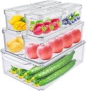 Ensemble de rangement de 7, Lre Co. Organisateurs de réfrigérateur avec couvercles, boîtes de réfrigérateur empilables, bacs de rangement pour organisateur de réfrigérateur, koelkast pour la cuisine