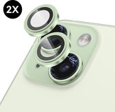 iPhone 15 / 15 Plus Camera Lens Protector - Groen - Screenprotector - 2 stuks - Camera Protector iPhone 15 - Gehard Glas - Eenvoudige Installatie