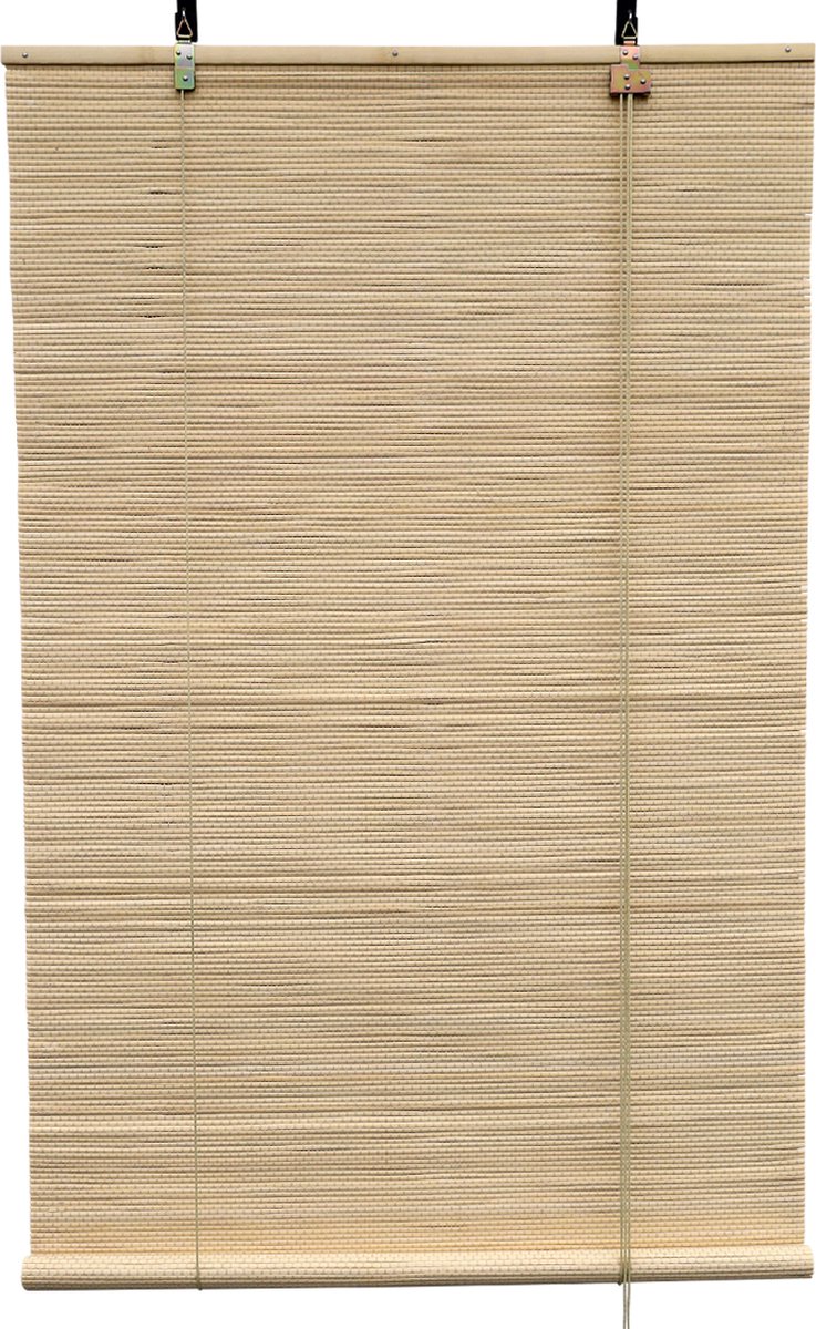 Bamboebaas® bamboe rolgordijn Luca - Naturel - 150x220 cm - Natuurlijke look - Zonwerend - Duurzaam bamboe - Lichtdoorlatend - Geschikt voor binnen en buiten - Eenvoudige montage