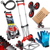 Bol.com MASKO® Steekwagen opvouwbaar 80 kg Laadvermogen Trapsteekwagen 3x3 incl. Wielen + 2x Uitzettouwen + Handschoenen - In Ho... aanbieding
