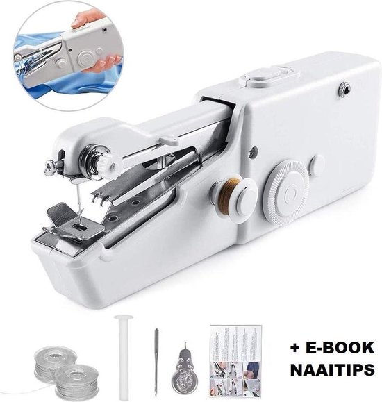 Borvat® | Mini Handnaaimachine - Draagbare Hand Naaimachine - Naaien - Verstellen - Zomen - Diverse Stoffen - Reparaties - Snoerloos en Compact